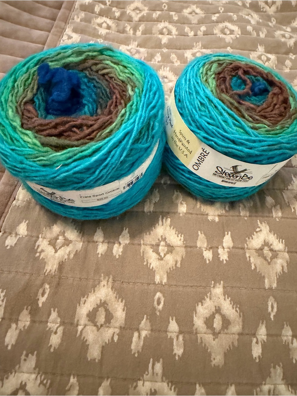 Steven Be yarn Ombre Turquoise & Brown Gradient Yarn Cake - Home Accents